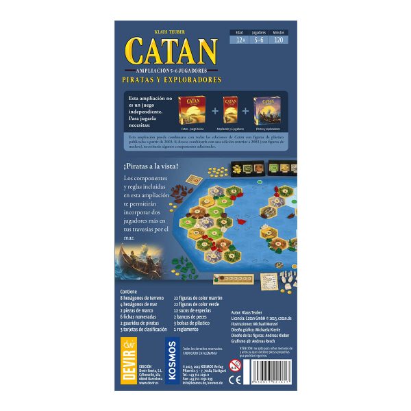 Catan - ampliación 5-6 jugadores Piratas y Exploradores